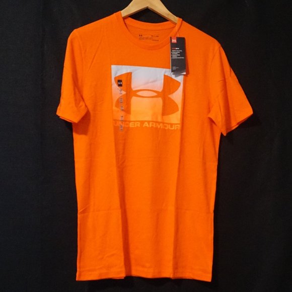 Under Armour Orange Graphic Heatgear Short Sleeve Tee Men’s Small - Picture 1 of 6